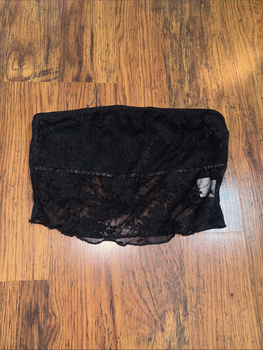 SHEIN Black Lace Strapless Bandeau Tube Top 2.R2